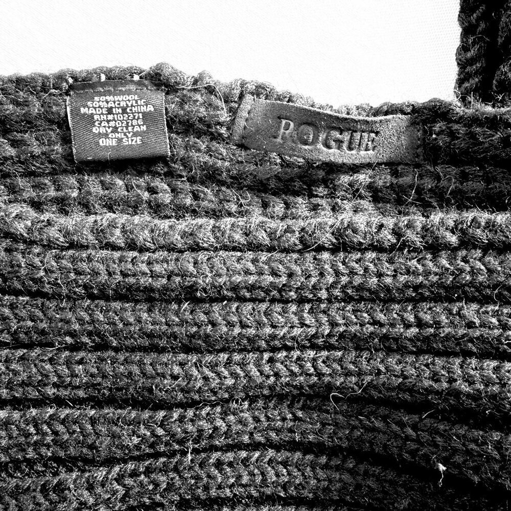 Rogue Wool Blend Black Knit Scarf - Picture 3 of 3